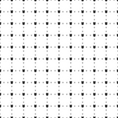 Square seamless background pattern from geometric shapes are different sizes and opacity. The pattern is evenly filled with small black alarm clock symbols. Vector illustration on white background