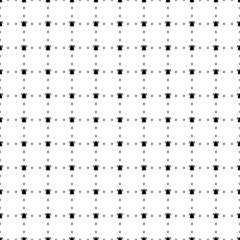 Square seamless background pattern from geometric shapes are different sizes and opacity. The pattern is evenly filled with small black bell symbols. Vector illustration on white background