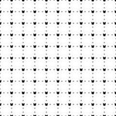 Square seamless background pattern from geometric shapes are different sizes and opacity. The pattern is evenly filled with small black butterfly symbols. Vector illustration on white background