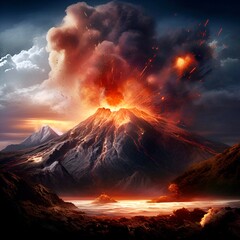 Fototapeta premium Eruption and it’s consequences 