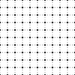 Fototapeta na wymiar Square seamless background pattern from geometric shapes are different sizes and opacity. The pattern is evenly filled with small black warning symbols. Vector illustration on white background
