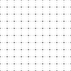 Square seamless background pattern from black coffee cup symbols are different sizes and opacity. The pattern is evenly filled. Vector illustration on white background