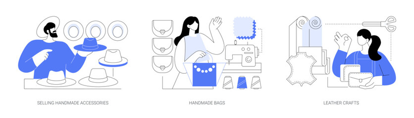 Selling handmade accessories isolated cartoon vector illustrations se