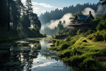 Fototapeta premium Peaceful nature landscape