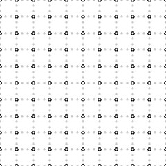 Square seamless background pattern from black recycling symbols are different sizes and opacity. The pattern is evenly filled. Vector illustration on white background