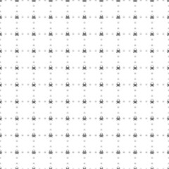 Square seamless background pattern from black skulls are different sizes and opacity. The pattern is evenly filled. Vector illustration on white background