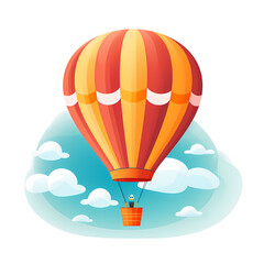 hot air balloon flat illustration_