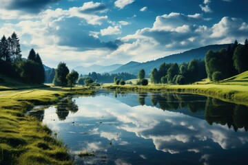 Naklejka premium Peaceful nature landscape