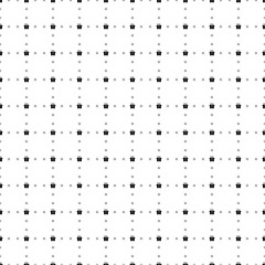 Square seamless background pattern from black gift symbols are different sizes and opacity. The pattern is evenly filled. Vector illustration on white background
