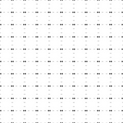 Square seamless background pattern from geometric shapes are different sizes and opacity. The pattern is evenly filled with small black dumbbell symbols. Vector illustration on white background
