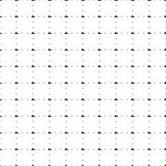 Square seamless background pattern from geometric shapes are different sizes and opacity. The pattern is evenly filled with small black mountains symbols. Vector illustration on white background