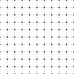 Square seamless background pattern from geometric shapes are different sizes and opacity. The pattern is evenly filled with small black trapezium symbols. Vector illustration on white background