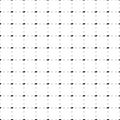 Square seamless background pattern from geometric shapes are different sizes and opacity. The pattern is evenly filled with small black buffalo symbols. Vector illustration on white background