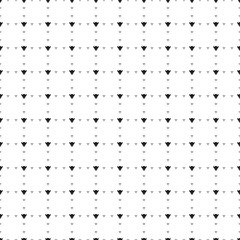 Square seamless background pattern from geometric shapes are different sizes and opacity. The pattern is evenly filled with small black buffalo head symbols. Vector illustration on white background