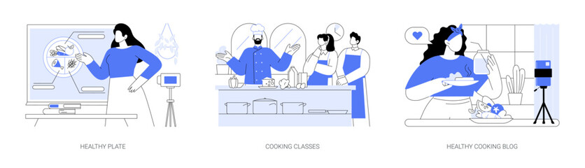 Nutrition classes isolated cartoon vector illustrations se