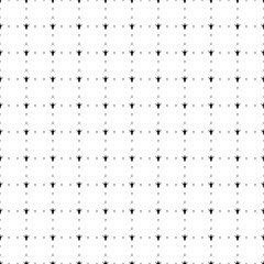 Square seamless background pattern from black giraffe head symbols are different sizes and opacity. The pattern is evenly filled. Vector illustration on white background