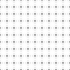 Square seamless background pattern from geometric shapes are different sizes and opacity. The pattern is evenly filled with small black gorilla heads. Vector illustration on white background