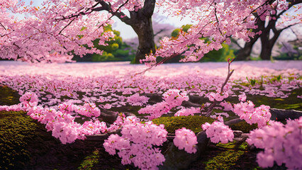 cherry blossom background by Generative AI