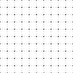 Square seamless background pattern from geometric shapes are different sizes and opacity. The pattern is evenly filled with small black rooster symbols. Vector illustration on white background