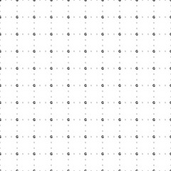 Square seamless background pattern from black capital letter G symbols are different sizes and opacity. The pattern is evenly filled. Vector illustration on white background