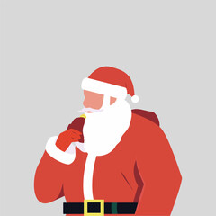 cartoon vector, Santa Claus holding sack on back, Chistmas theme illustration  