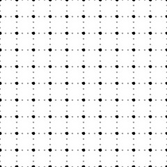 Square seamless background pattern from black aspen leafs are different sizes and opacity. The pattern is evenly filled. Vector illustration on white background