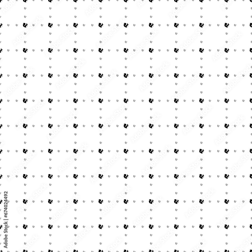 Poster square seamless background pattern from black squirrel symbols are different sizes and opacity. the 