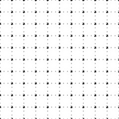 Square seamless background pattern from black goat's head symbols are different sizes and opacity. The pattern is evenly filled. Vector illustration on white background