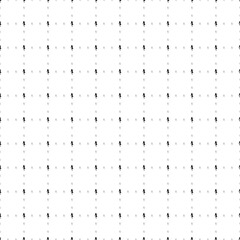 Square seamless background pattern from geometric shapes are different sizes and opacity. The pattern is evenly filled with small black ballerina symbols. Vector illustration on white background