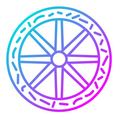 Fototapeta premium Wooden Wheel Icon