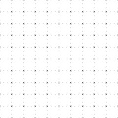 Square seamless background pattern from geometric shapes are different sizes and opacity. The pattern is evenly filled with small black star symbols. Vector illustration on white background