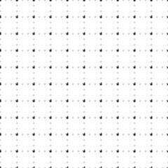 Square seamless background pattern from geometric shapes are different sizes and opacity. The pattern is evenly filled with small black bird symbols. Vector illustration on white background