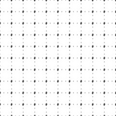 Square seamless background pattern from black owl symbols are different sizes and opacity. The pattern is evenly filled. Vector illustration on white background