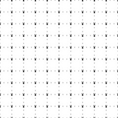 Square seamless background pattern from geometric shapes are different sizes and opacity. The pattern is evenly filled with small black cute hare head symbols. Vector illustration on white background