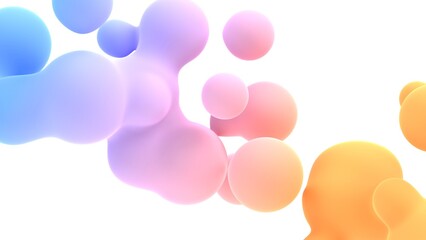fluid metaball satisfying 3d illustration, abstract motion graphics loop background. can be used to represent concept of soft, bubbles or creative template - obrazy, fototapety, plakaty