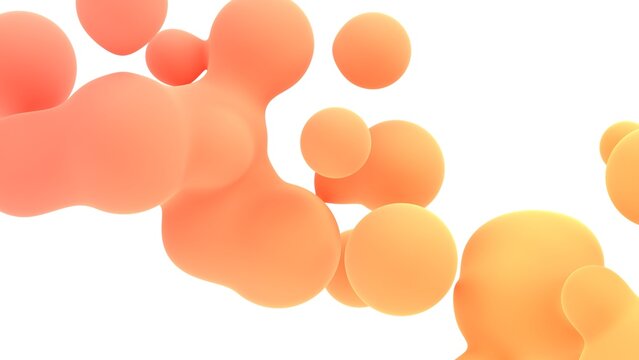 fluid metaball satisfying 3d illustration, abstract motion graphics loop background. can be used to represent concept of soft, bubbles or creative template