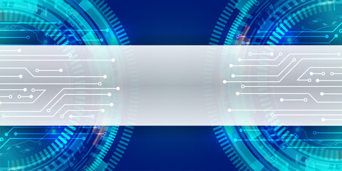 Cyber connection on the blue background. Hi-tech communication design. Electronic vector illustration. Abstract modern digital science technology futuristic circuit board.