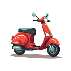 red scooter isolated on transparent 