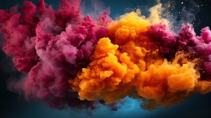 Fototapeta na wymiar Freeze Motion Colored Powder Explosions, Bright Background, Background Hd