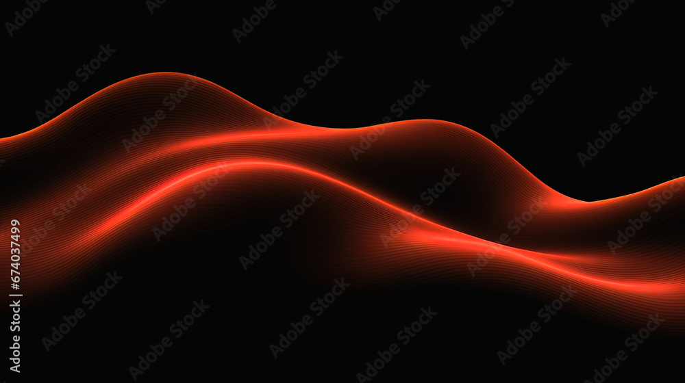 Poster abstract dark background with red waves.