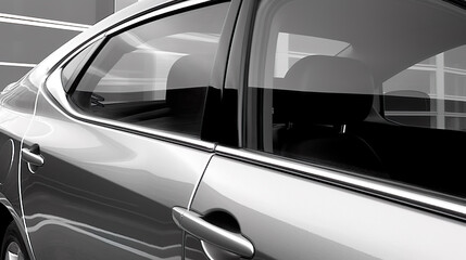 Close-Up of Car Side Window