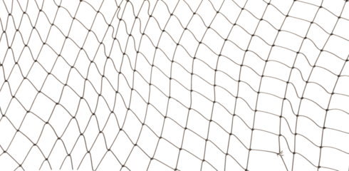 Fishing net on a white background. Rope. Football or tennis net