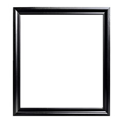 Black Wooden Frame Isolated on Transparent Background