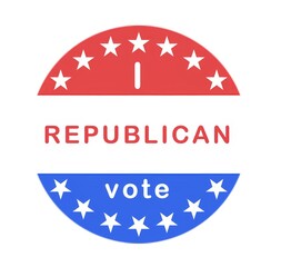 a red white blue banner with stars indicates that i vote republican