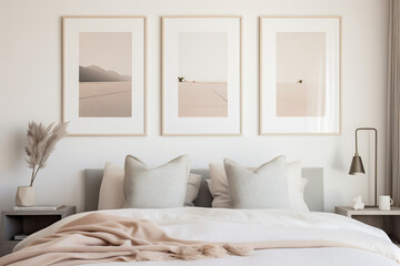 Boho Desert Interior Design Photography  | Photo Frame Mock-Up | Bedroom | 3 Frames