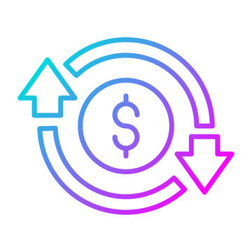 Increase and Decrease in Rate Icon
