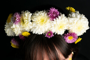 woman with a flowers crown