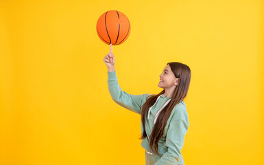 basketball in childhood. Learning skills of basketball at teen girl childhood. Childhood memories...