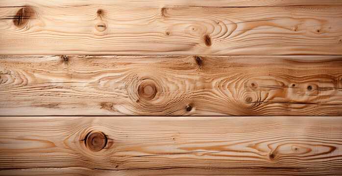 Light wood texture, panoramic background - AI generated image