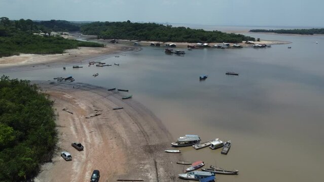 Improvised landig spot along the Rio Negro in the Amazon rainforest